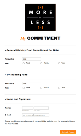 Quick And Easy Church Pledge Form Template