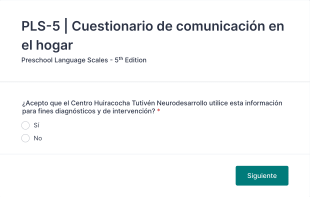 PLS 5 | Cuestionario De Comunicación En El Hogar