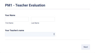 PM1 Teacher Evaluation Form Template