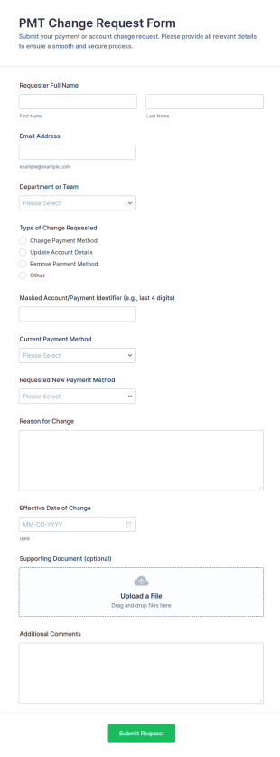 PMT Change Request Form Template