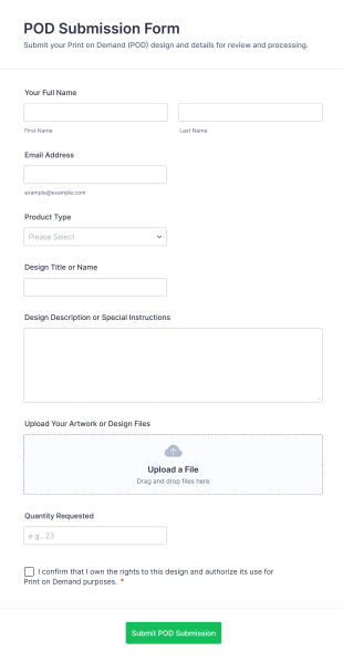 POD Submission Form Template