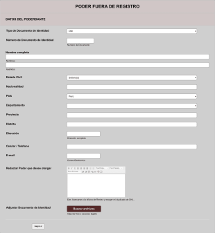 Poder Fuera De Registro