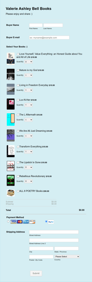 Poetry Book Order Form Template