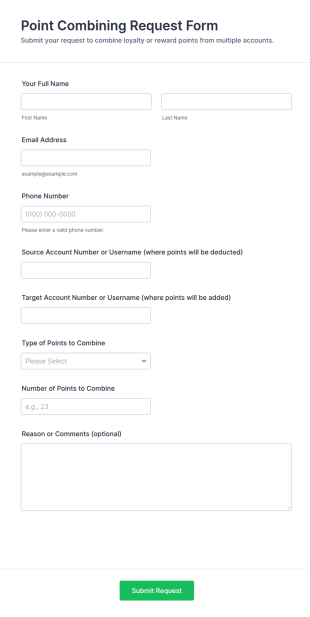 Point Combining Request Form Template