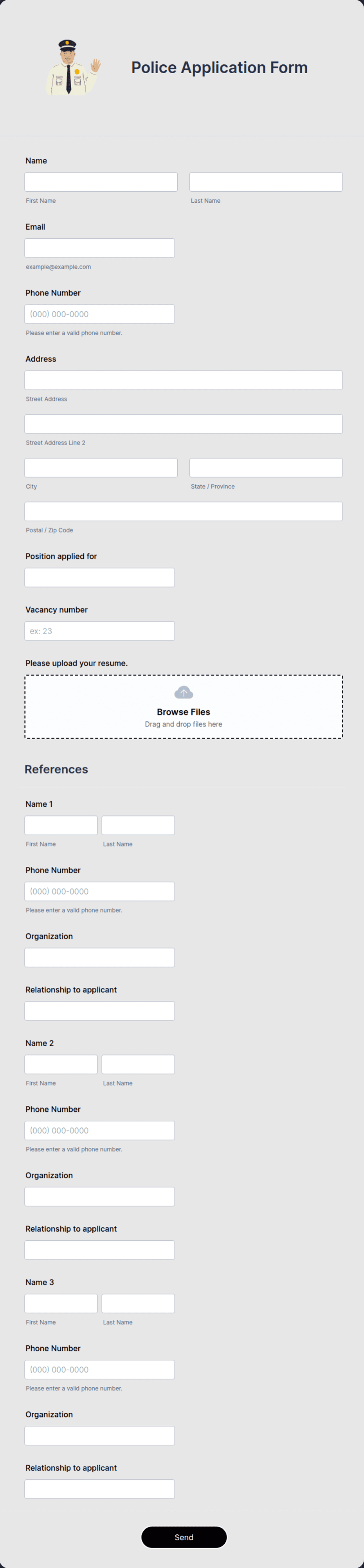 Police Application Form Template Jotform Police Application Form Template Jotform