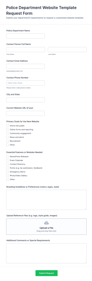 Police Department Website Template Request Form