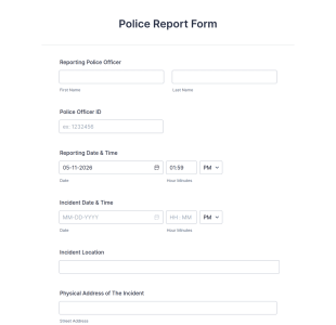 Police Report Template