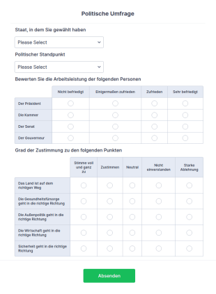 Politische Umfrage