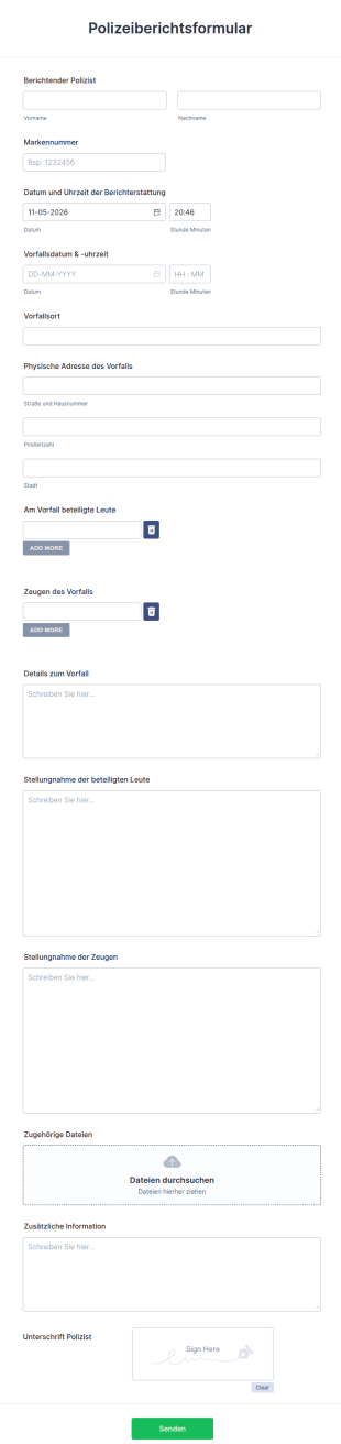 Polizeiberichtsformular