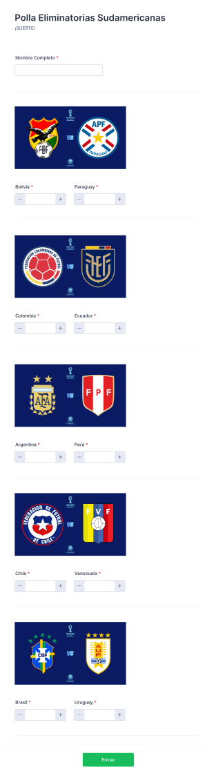 Quiniela Form Template
