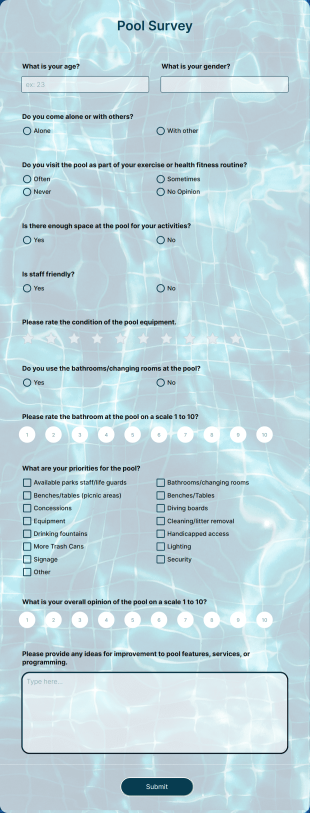 Pool Survey Form Template
