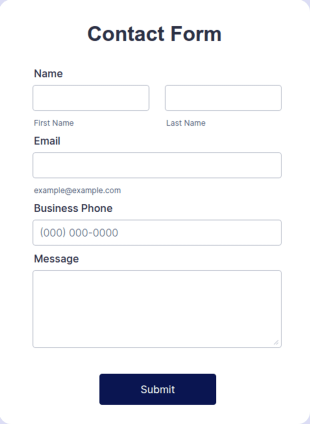 Popup Contact Form Template