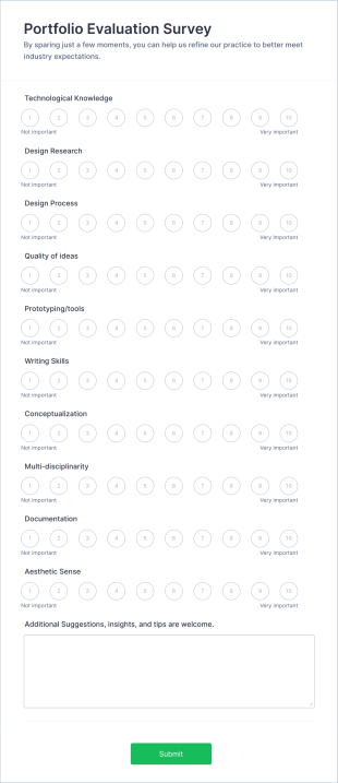 Portfolio Evaluation Survey Form Template