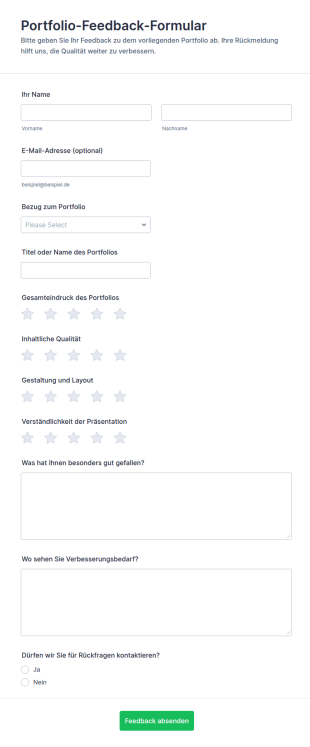 Portfolio Feedback Umfrage