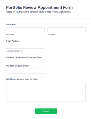 Portfolio Review Appointment Form Template