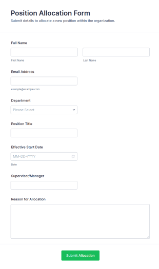Position Allocation Form Template