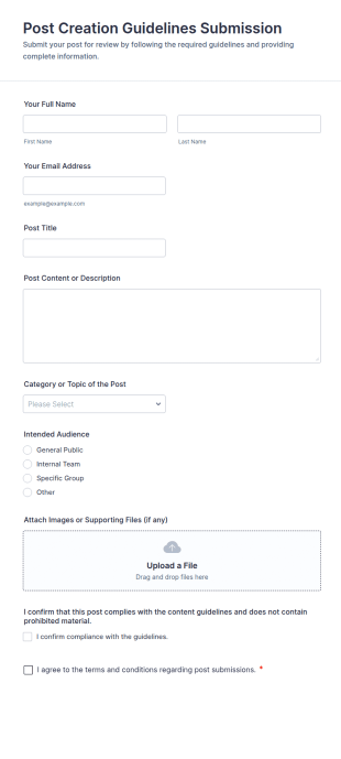 Post Creation Guidelines Submission Form Template