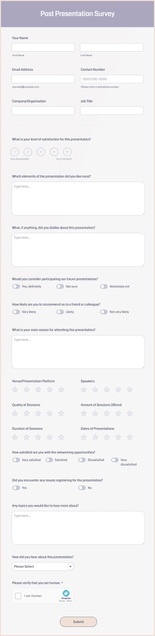 Post Presentation Survey Form Template | Jotform