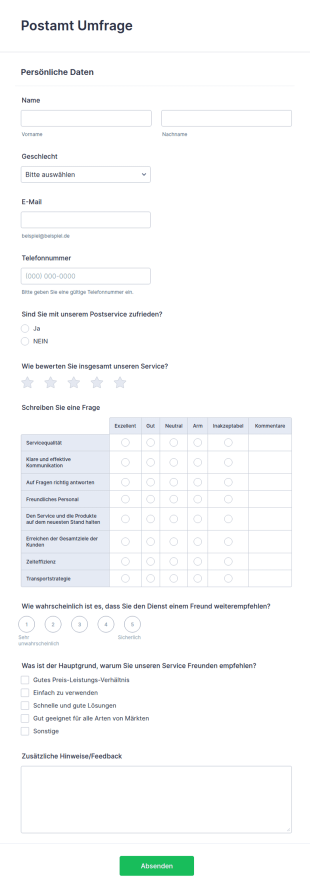 Postamt Umfrage