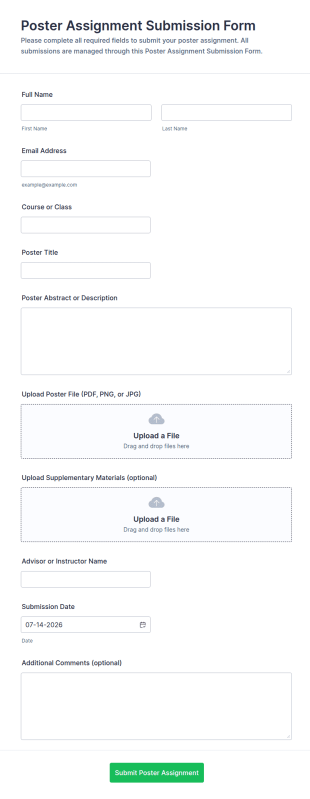 Poster Assignment Submission Form Template
