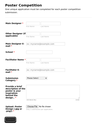 Poster Competition Form Template