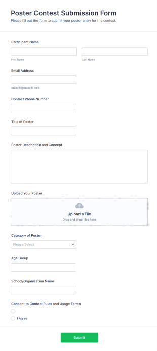 Poster Contest Submission Form Template