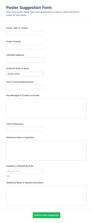 Poster Suggestion Form Template