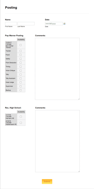 Posting Request Form Template