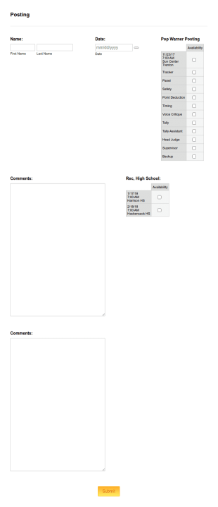 Posting Request Form Template