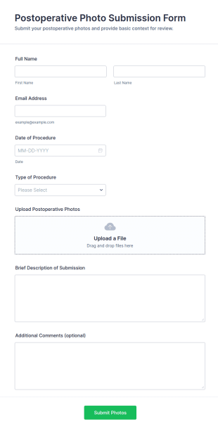 Postoperative Photo Submission Form Template