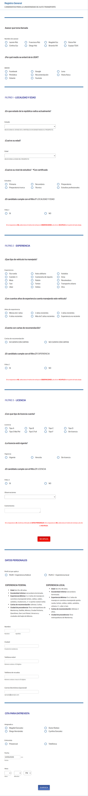 Formulario UDAT 3