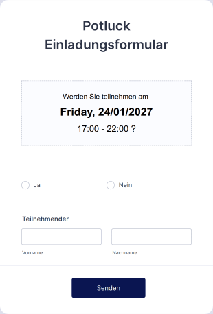 Potluck Einladungsformular