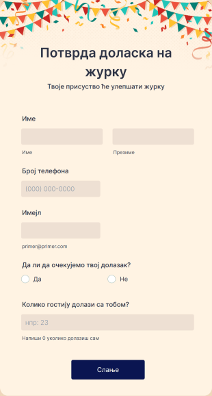 Потврда доласка на журку