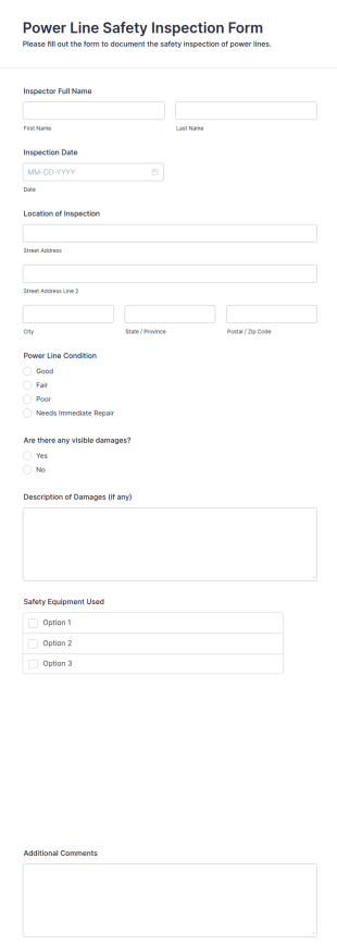 Power Line Safety Inspection Form Template
