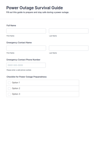 Power Outage Survival Guide Form Template