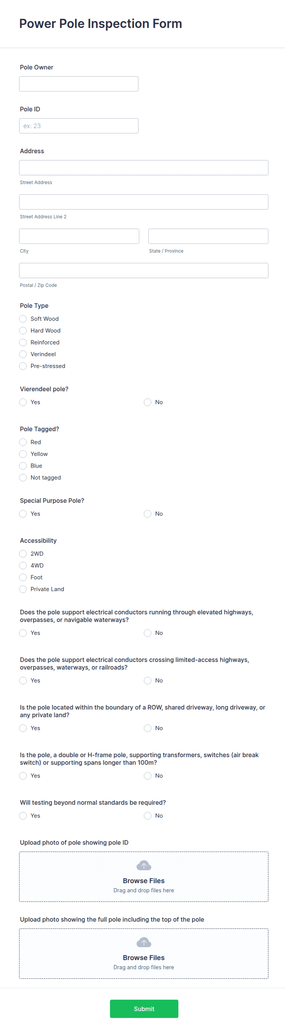 Power Pole Inspection Form Template | Jotform