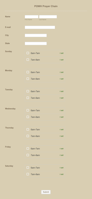 Powh Prayer Chain Form Template