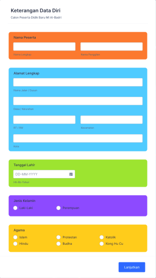 PPDB MI Al Badri Form Template