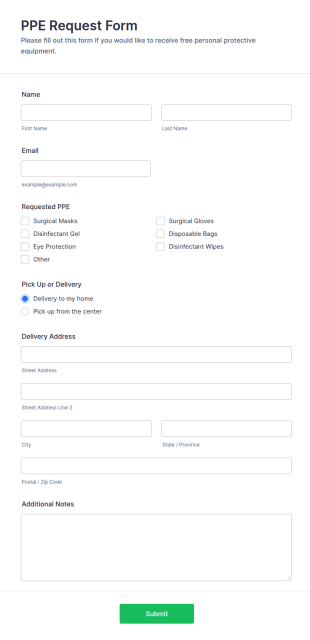 PPE Request Form Template