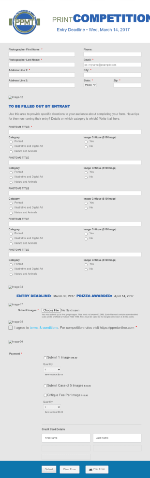 PPMT Print Competition Form Template