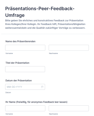 Präsentations Peer Feedback Umfrage
