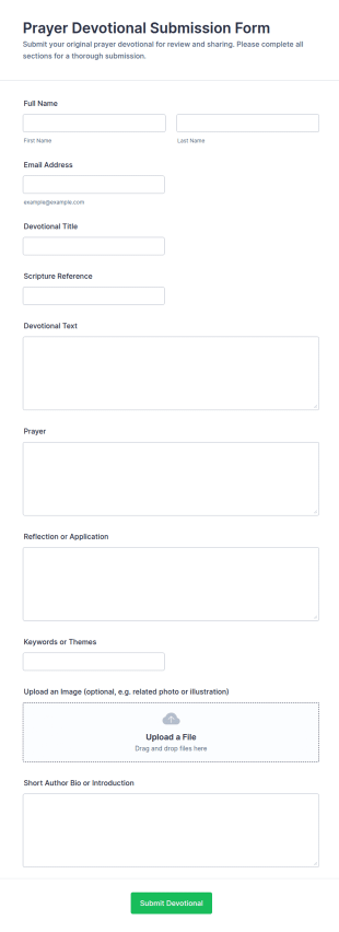 Prayer Devotional Submission Form Template