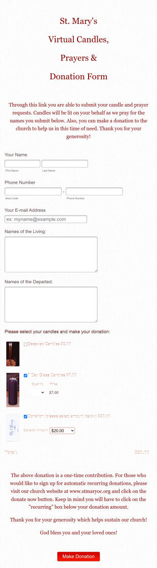 Prayer Request Form Template