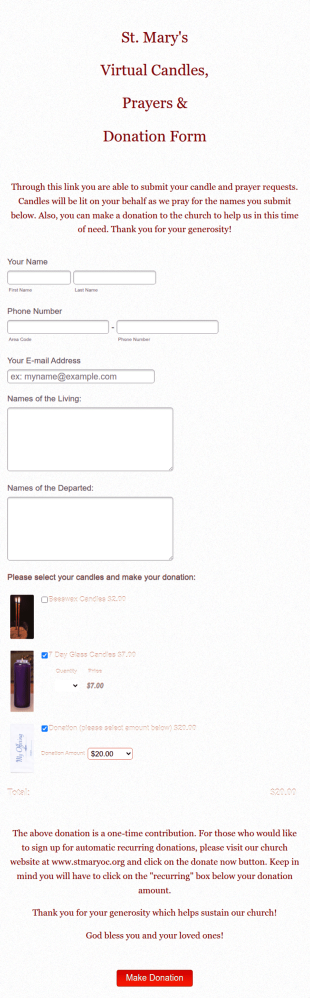 Prayer Request Form Template