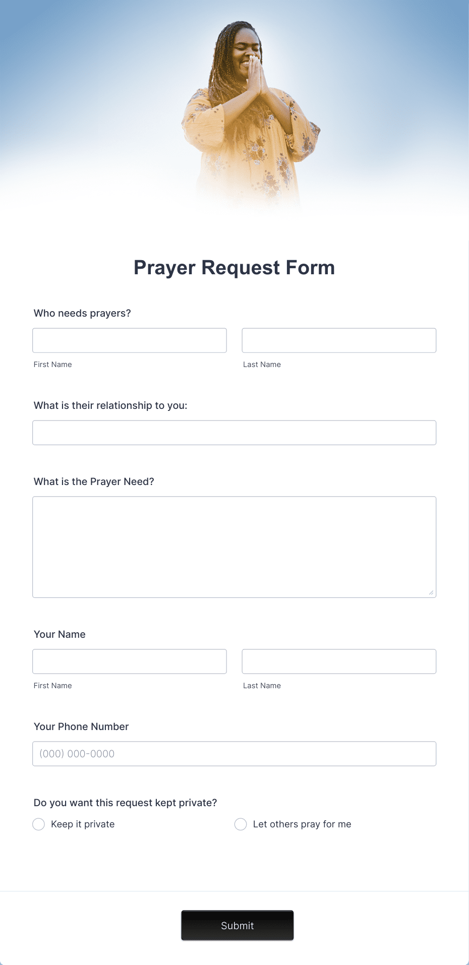 prayer-request-form-template-jotform for Free Printable Prayer Request Sheet Prayer Request Form Template | Jotform for Free Printable Prayer Request Sheet