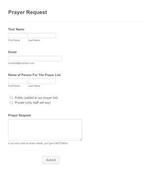 Prayer Request Form Template