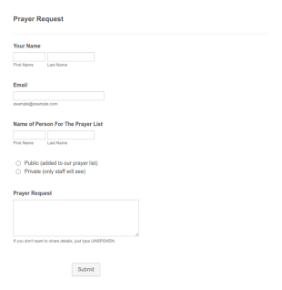 Prayer Request Form Template