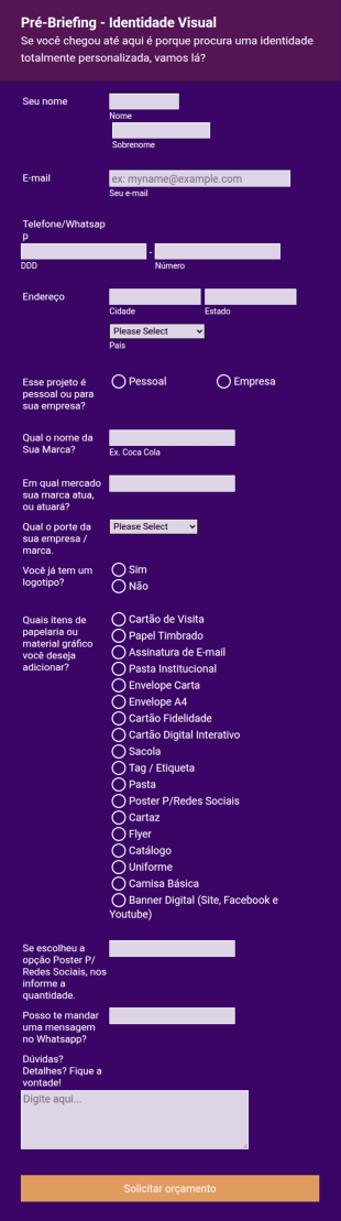 Pré Briefing Identidade Visual
