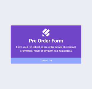 Pre Order Form Form Template