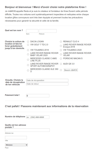 Pré Reservation De Véhicule Via Une Plateforme